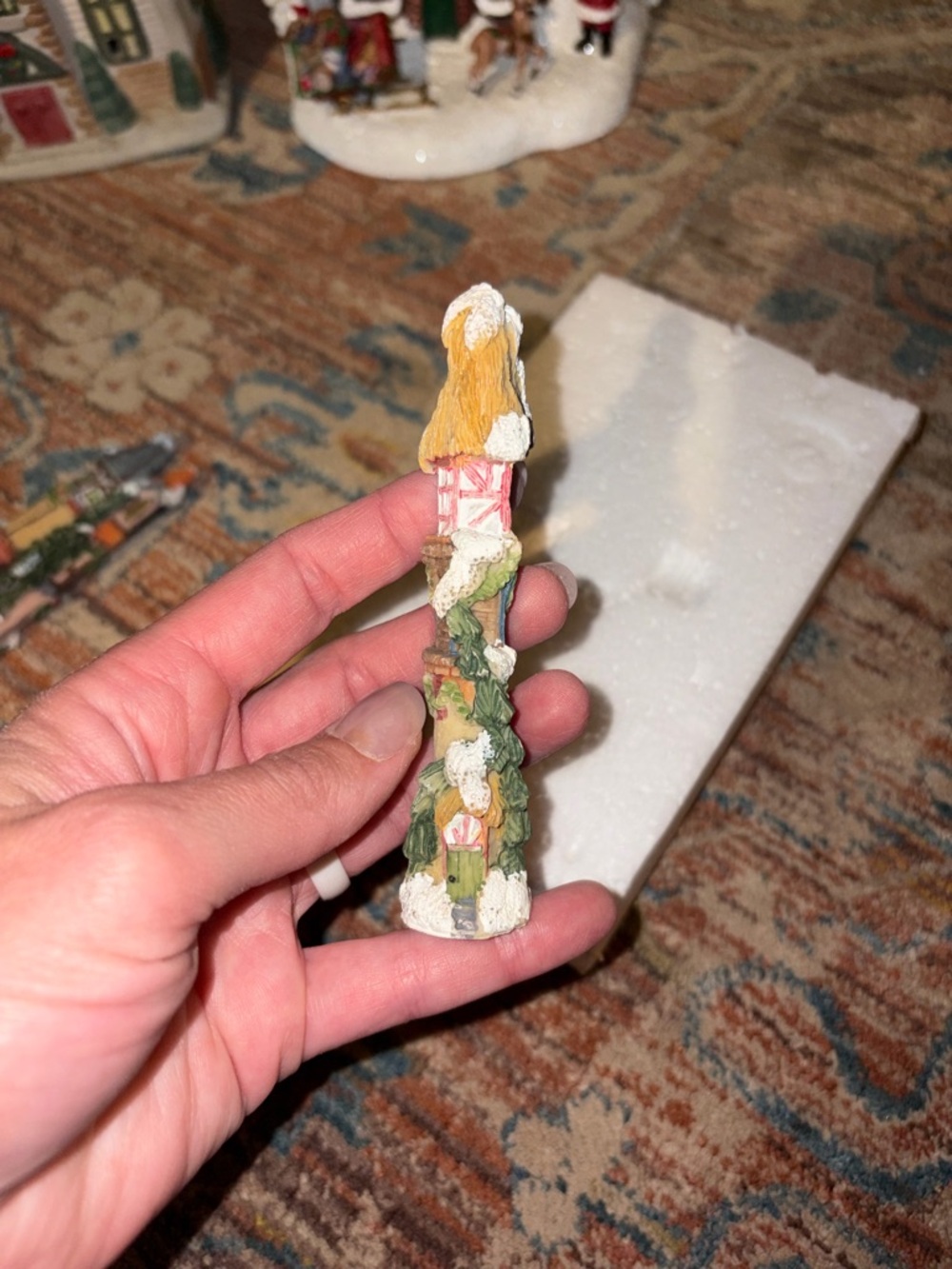 Vintage Hand-Painted Miniature Holiday tower
